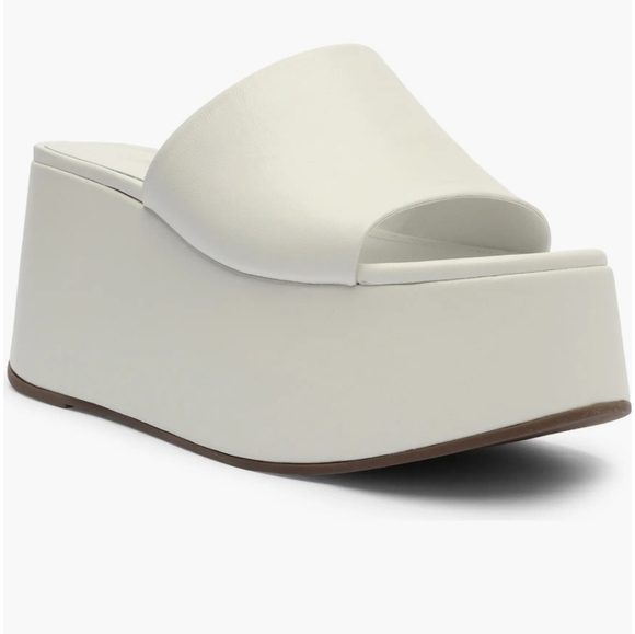 SHUTZ Marih Nappa Leather Platform Sandals In White. Size 8 - Picture 7 of 14